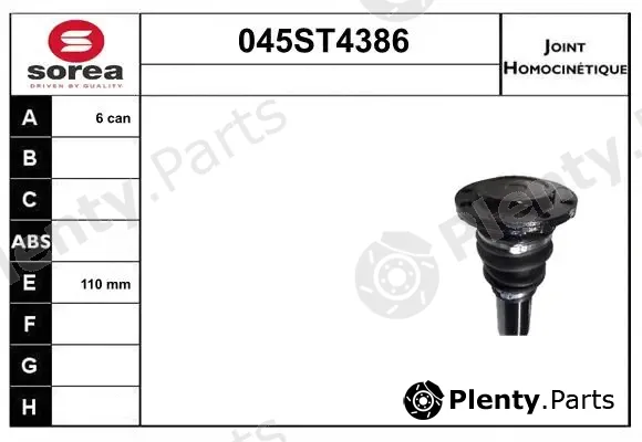 Startcar 045ST4386 — Joint Kit, drive shaft