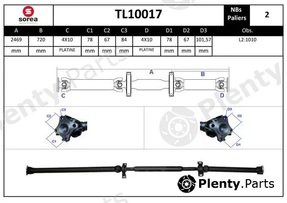 Startcar TL10017 — Propshaft, axle drive