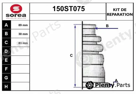 Startcar 150ST075 — Bellow Kit, drive shaft