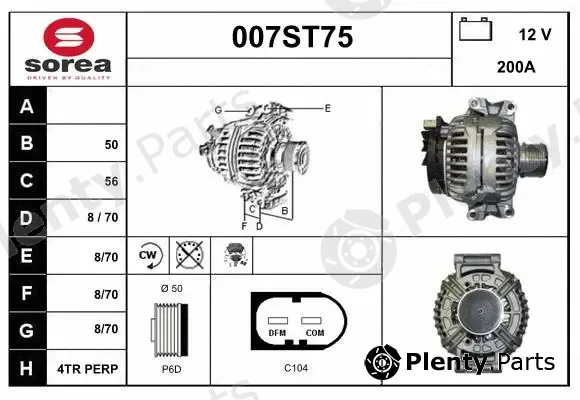 Startcar 007ST75 — Alternator