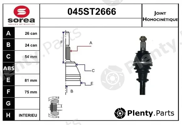 Startcar 045ST2666 — Joint Kit, drive shaft