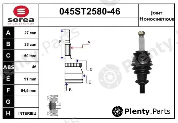 Startcar 045ST2580-46 — Joint Kit, drive shaft