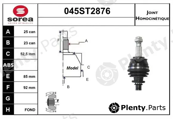 Startcar 045ST2876 — Joint Kit, drive shaft