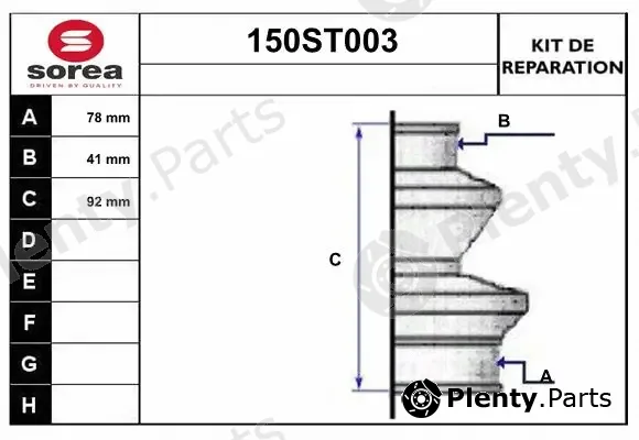 Startcar 150ST003 — Bellow Kit, drive shaft