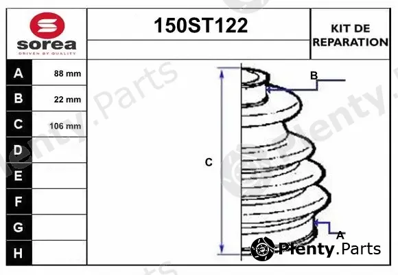 Startcar 150ST122 — Bellow Kit, drive shaft