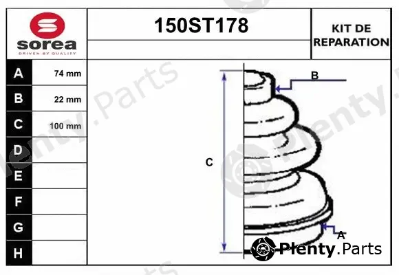Startcar 150ST178 — Bellow Kit, drive shaft