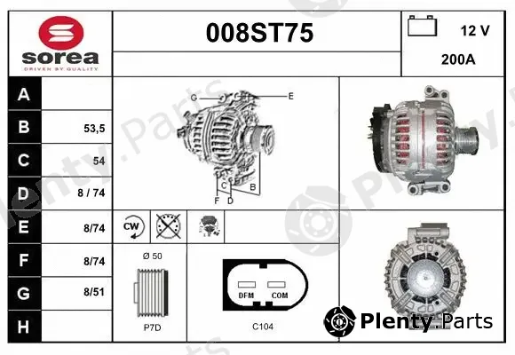 Startcar 008ST75 — Alternator