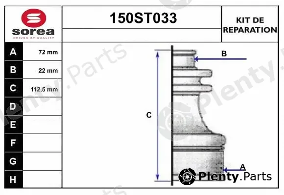 Startcar 150ST033 — Bellow Kit, drive shaft