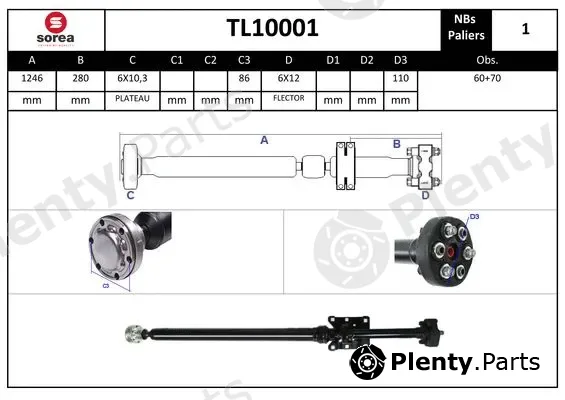 Startcar TL10001 — Propshaft, axle drive