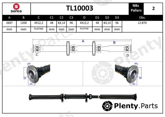 Startcar TL10003 — Propshaft, axle drive