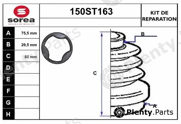 Startcar 150ST163 — Bellow Kit, drive shaft