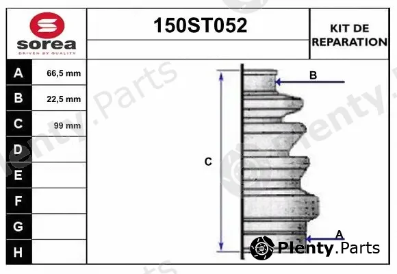 Startcar 150ST052 — Bellow Kit, drive shaft