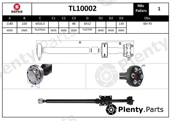 Startcar TL10002 — Propshaft, axle drive