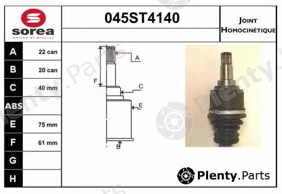 Startcar 045ST4140 — Joint Kit, drive shaft
