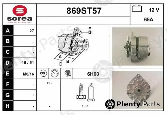 Startcar 869ST57 — Alternator