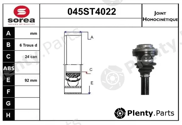 Startcar 045ST4022 — Joint Kit, drive shaft