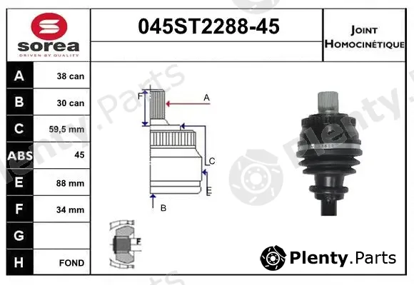 Startcar 045ST2288-45 — Joint Kit, drive shaft