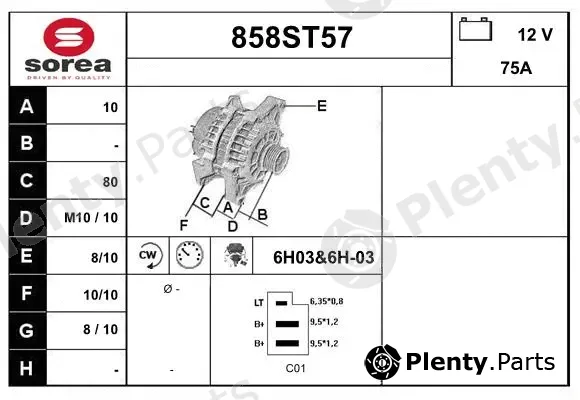 Startcar 858ST57 — Alternator