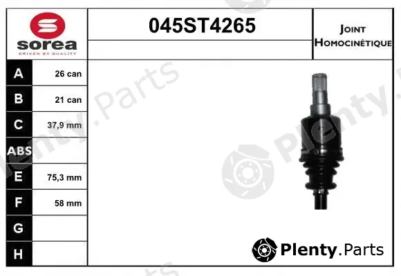Startcar 045ST4265 — Joint Kit, drive shaft