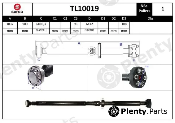 Startcar TL10019 — Propshaft, axle drive