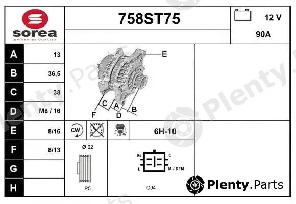 Startcar 758ST75 — Alternator