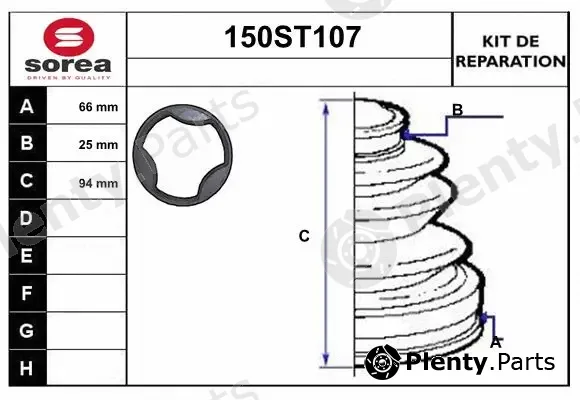 Startcar 150ST107 — Bellow Kit, drive shaft
