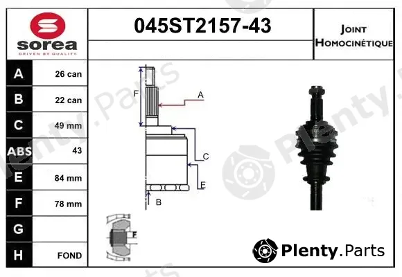 Startcar 045ST2157-43 — Joint Kit, drive shaft