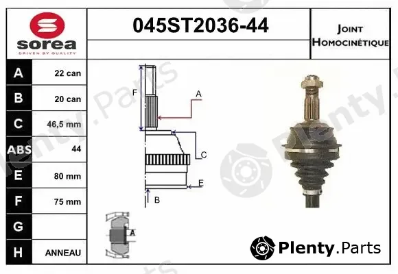 Startcar 045ST2036-44 — Joint Kit, drive shaft