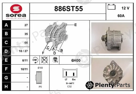 Startcar 886ST55 — Alternator