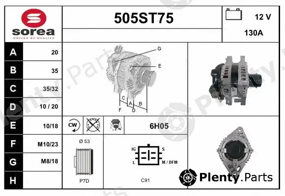 Startcar 505ST75 — Alternator