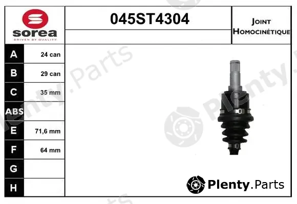 Startcar 045ST4304 — Joint Kit, drive shaft