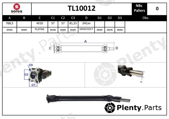 Startcar TL10012 — Propshaft, axle drive