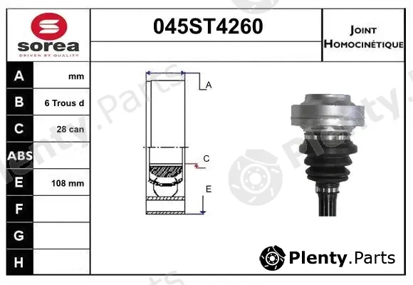 Startcar 045ST4260 — Joint Kit, drive shaft