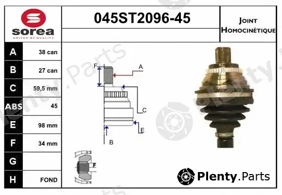 Startcar 045ST2096-45 — Joint Kit, drive shaft