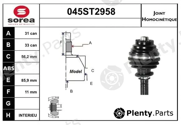 Startcar 045ST2958 — Joint Kit, drive shaft