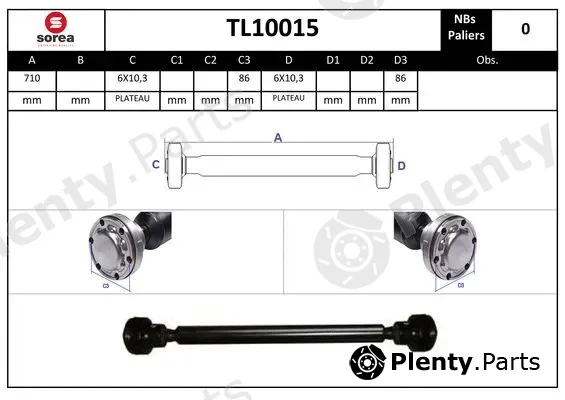 Startcar TL10015 — Propshaft, axle drive
