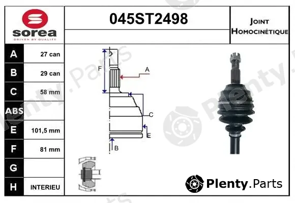 Startcar 045ST2498 — Joint Kit, drive shaft
