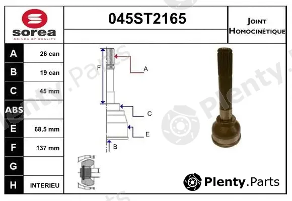 Startcar 045ST2165 — Joint Kit, drive shaft