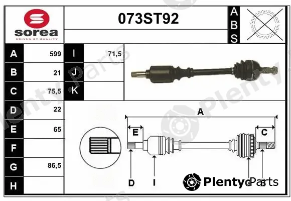 Startcar 073ST92 — Drive Shaft