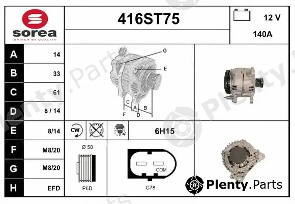 Startcar 416ST75 — Alternator