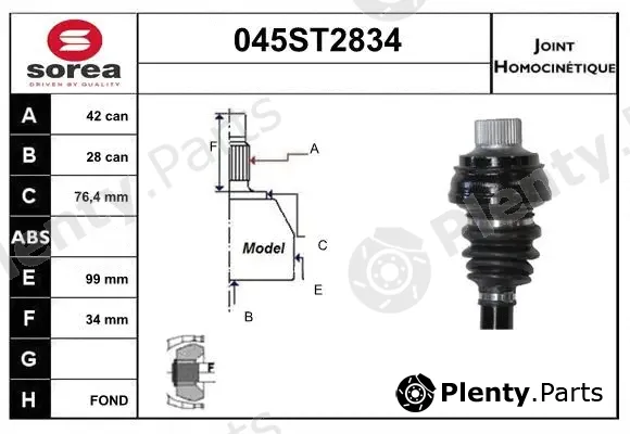 Startcar 045ST2834 — Joint Kit, drive shaft