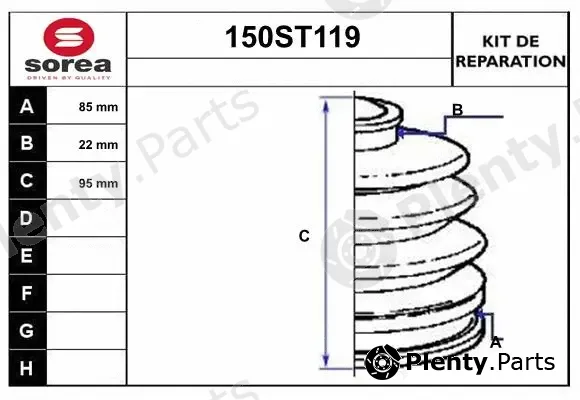 Startcar 150ST119 — Bellow Kit, drive shaft