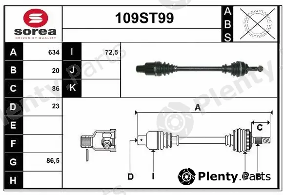 Startcar 109ST99 — Drive Shaft
