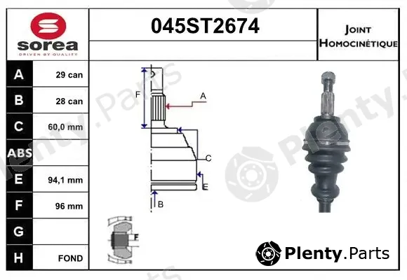 Startcar 045ST2674 — Joint Kit, drive shaft