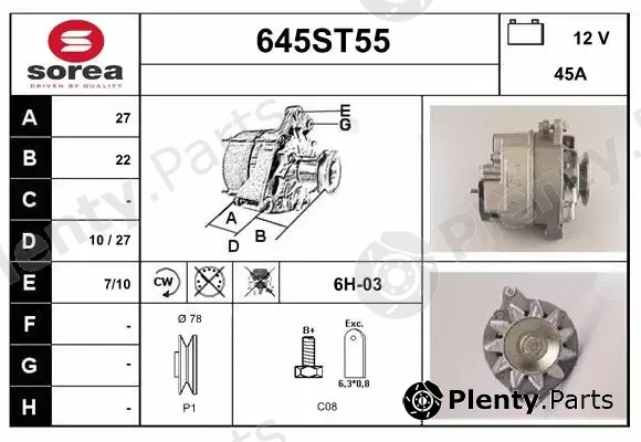 Startcar 645ST55 — Alternator