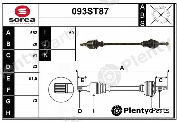 Startcar 093ST87 — Drive Shaft
