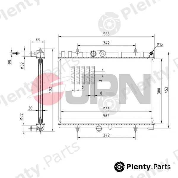 JPN 60C9042-JPN — Radiator, engine cooling