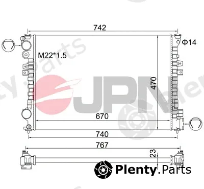JPN 60C9011-JPN — Radiator, engine cooling
