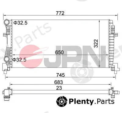 JPN 60C9070-JPN — Radiator, engine cooling