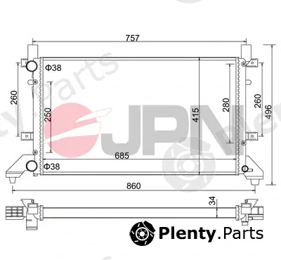 JPN 60C9061-JPN — Radiator, engine cooling